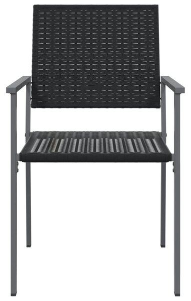 2 db fekete polyrattan kerti szék 54 x 62,5 x 89 cm