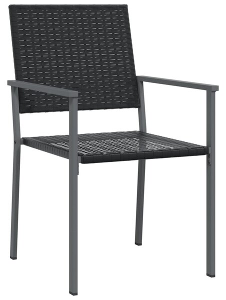 2 db fekete polyrattan kerti szék 54 x 62,5 x 89 cm