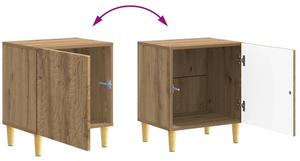 VidaXL Éjjeli asztal 2 pcs Kézműves Tölgy 43 x 34,5 x 50 cm Szerelt Fa