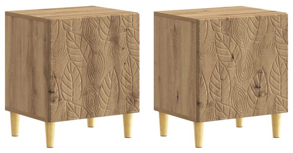 VidaXL Éjjeli asztal 2 pcs Kézműves Tölgy 43 x 34,5 x 50 cm Szerelt Fa