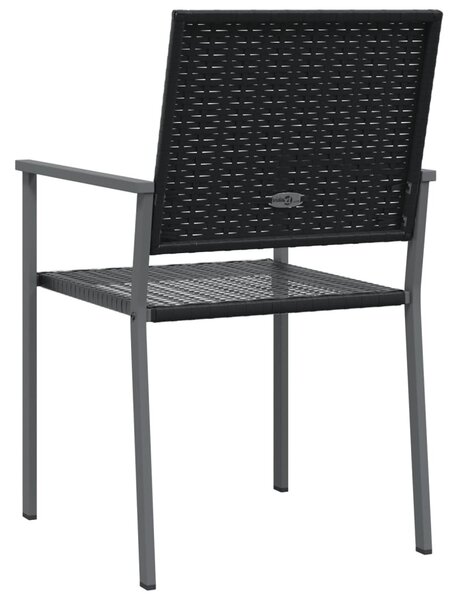 2 db fekete polyrattan kerti szék 54 x 62,5 x 89 cm