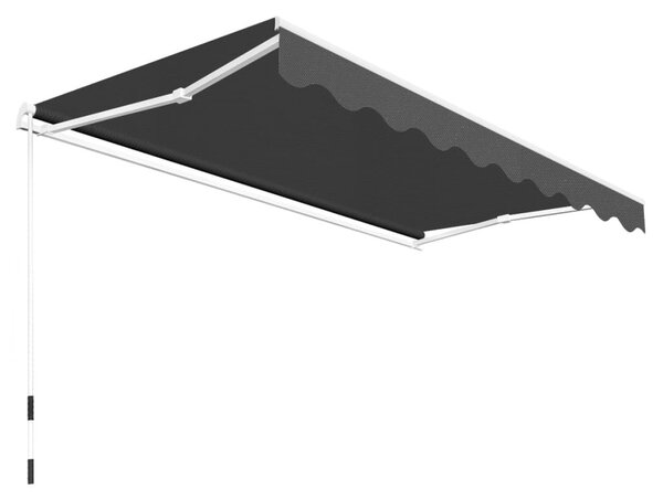 VidaXL kézi működtetésű összecsukható napellenző, antracit, 300 cm