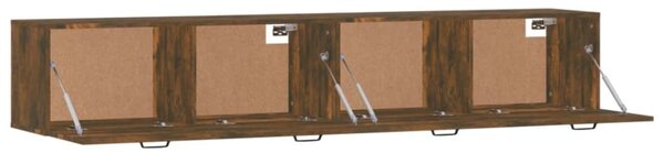 2 db füstös tölgy színű szerelt fa faliszekrény 100x36,5x35 cm