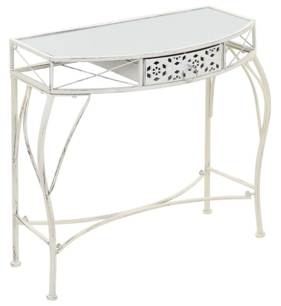 Francia stílusú fehér fém kisasztal 82 x 39 x 76 cm