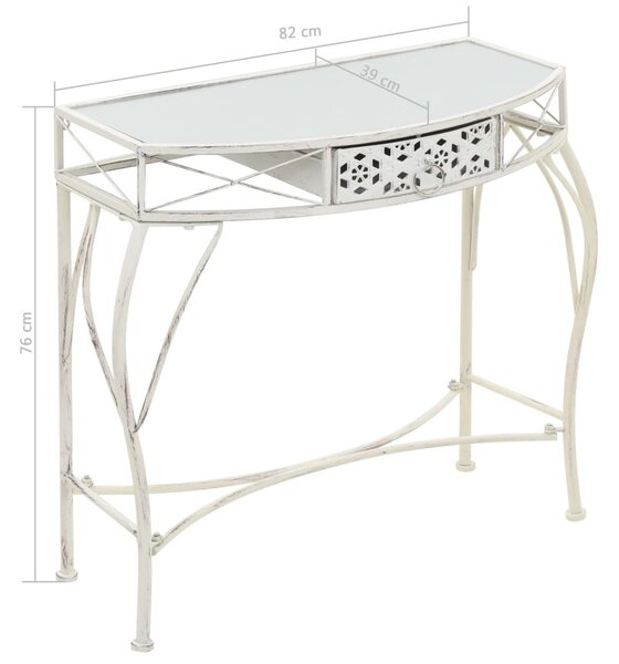 Francia stílusú fehér fém kisasztal 82 x 39 x 76 cm