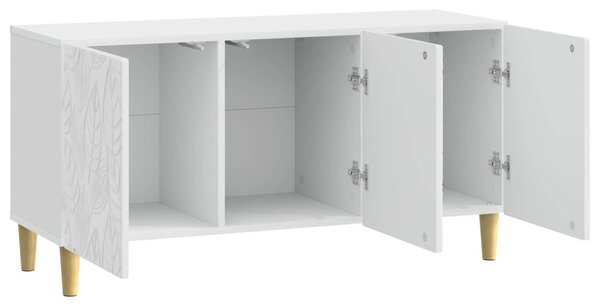TV szekrény 99 x 34,5 x 50 cm Magasfényű Fehér Szerelt Fa
