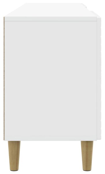 TV szekrény 99 x 34,5 x 50 cm Magasfényű Fehér Szerelt Fa