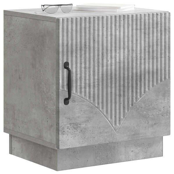 VidaXL Éjjeli asztal Beton Szürke 43 x 34,5 x 47 cm Szerelt Fa