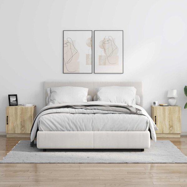 VidaXL Éjjeli asztal 2 pcs Sonoma Tölgy 43 x 34,5 x 47 cm Szerelt Fa