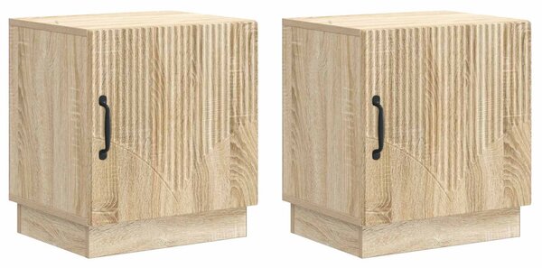 VidaXL Éjjeli asztal 2 pcs Sonoma Tölgy 43 x 34,5 x 47 cm Szerelt Fa