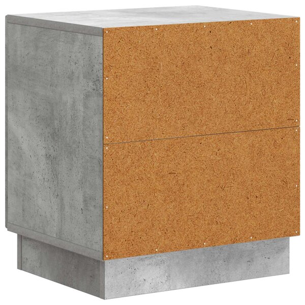 VidaXL Éjjeli asztal Beton Szürke 43 x 34,5 x 47 cm Szerelt Fa