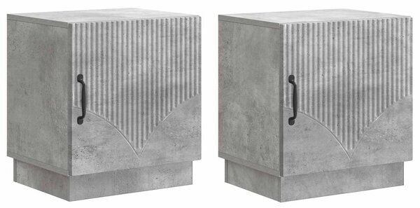 VidaXL Éjjeli asztal 2 pcs Beton Szürke 43 x 34,5 x 47 cm Szerelt Fa
