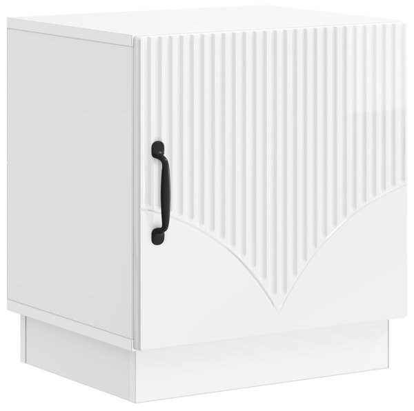 Éjjeli asztal 2 pcs Magasfényű Fehér 43 x 34,5 x 47 cm