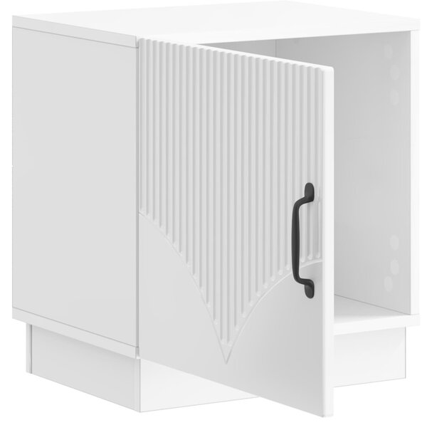 Éjjeli asztal 2 pcs Magasfényű Fehér 43 x 34,5 x 47 cm