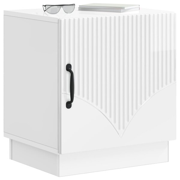 Éjjeli asztal 2 pcs Magasfényű Fehér 43 x 34,5 x 47 cm