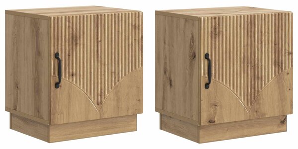 VidaXL Éjjeli asztal 2 pcs Kézműves Tölgy színű 43 x 34,5 x 47 cm
