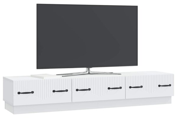 TV szekrény fiókkal Fehér 147 x 34,5 x 27 cm Szerelt Fa