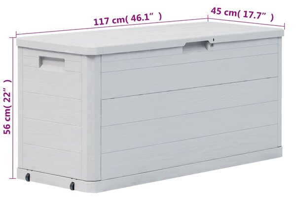 Világosszürke kerti tárolóláda 280 L