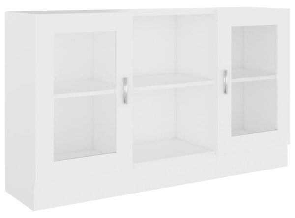 Fehér szerelt fa vitrinszekrény 120 x 30,5 x 70 cm