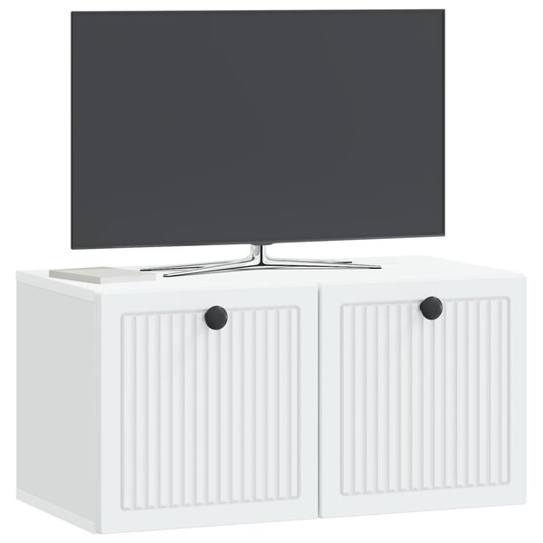 Fali TV szekrény Fehér 59,5 x 31 x 30 cm Szerelt Fa