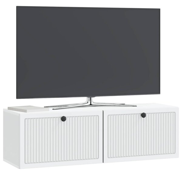 Fali TV szekrény Fehér 98 x 31 x 30 cm Szerelt Fa