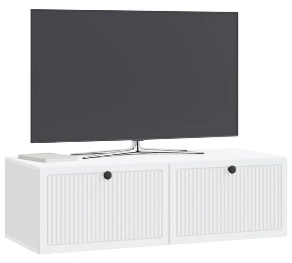 Fali TV szekrény Fehér 98 x 41 x 30 cm Szerelt Fa