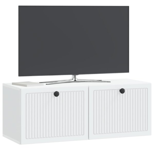Fali TV szekrény Fehér 78,5 x 31 x 30 cm Szerelt Fa