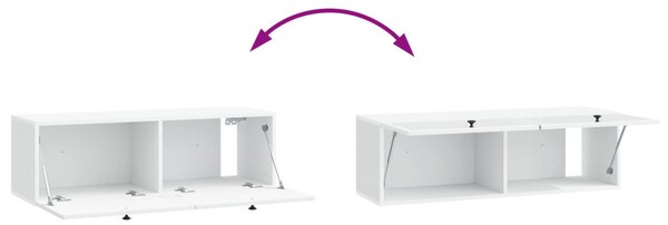 Fali TV szekrény Fehér 98 x 31 x 30 cm Szerelt Fa
