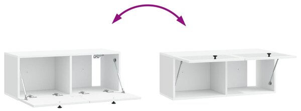 Fali TV szekrény Fehér 78,5 x 31 x 30 cm Szerelt Fa
