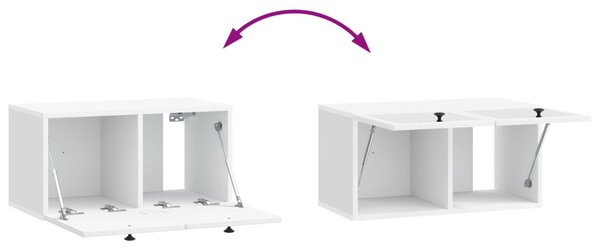 Fali TV szekrény Fehér 59,5 x 31 x 30 cm Szerelt Fa