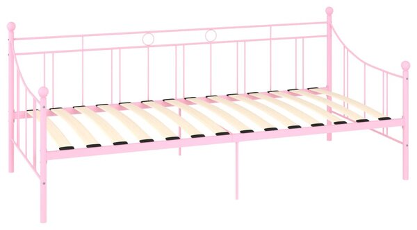 Rózsaszín fém kanapéágy-keret 90 x 200 cm