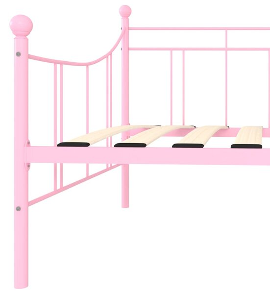 Rózsaszín fém kanapéágy-keret 90 x 200 cm