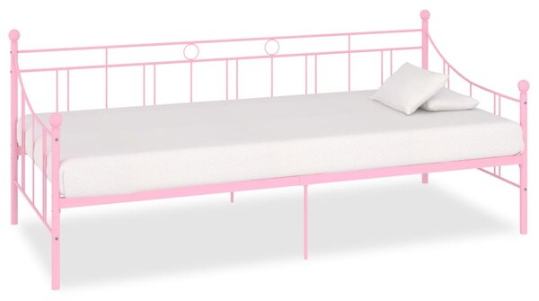 Rózsaszín fém kanapéágy-keret 90 x 200 cm