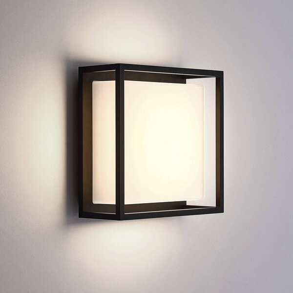 Lucande LED kültéri fali világítás Ilirian, antracit, alumínium, 25 cm, Fekete, Alumínium, Modern