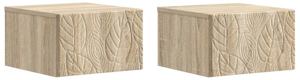 Fali oldaltábla 2 pcs Sonoma Tölgy 34,5 x 33 x 20 cm Szerelt Fa