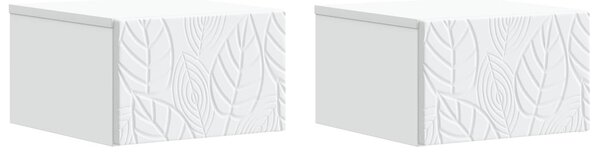 Fali éjjeli szekrény 2 db Fehér 49 x 34,5 x 20 cm Szerelt Fa