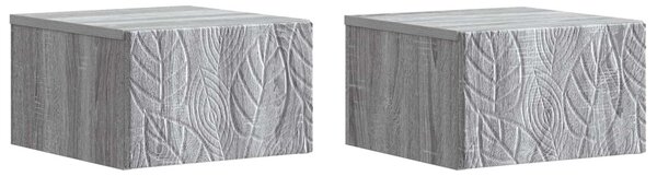 VidaXL Fali oldaltábla 2 pcs Szürke Sonoma 34,5 x 33 x 20 cm