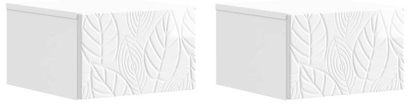 VidaXL Fali oldaltábla 2 pcs Magasfényű Fehér 34,5 x 33 x 20 cm