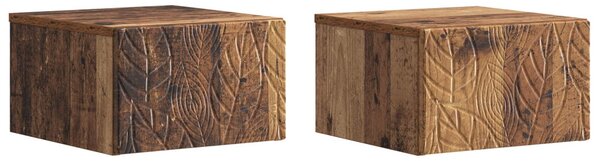VidaXL Fali oldaltábla 2 pcs Antik Fa 34,5 x 33 x 20 cm Szerelt Fa
