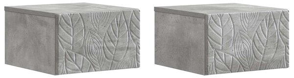 Fali oldaltábla 2 pcs Betonszürke 34,5 x 33 x 20 cm Szerelt Fa