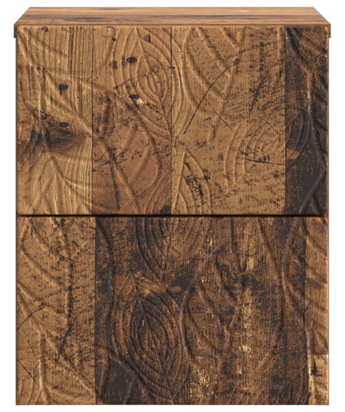 VidaXL Fali éjjeli szekrény 2 pcs Antik fa 34,5 x 33 x 40 cm