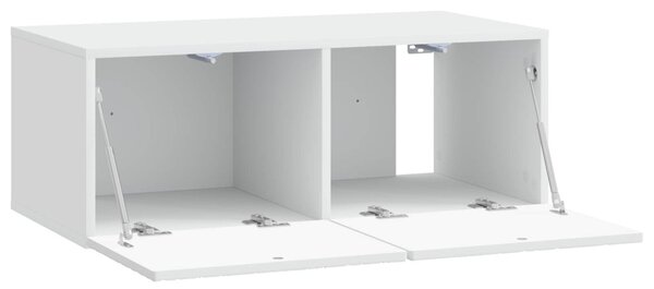 Fali TV szekrény 59,5 x 31 cm Fehér Szerelt Fa Falra szerelhető