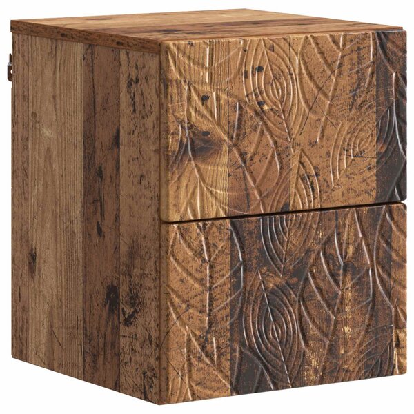 VidaXL Fali éjjeli szekrény 2 pcs Antik fa 34,5 x 33 x 40 cm