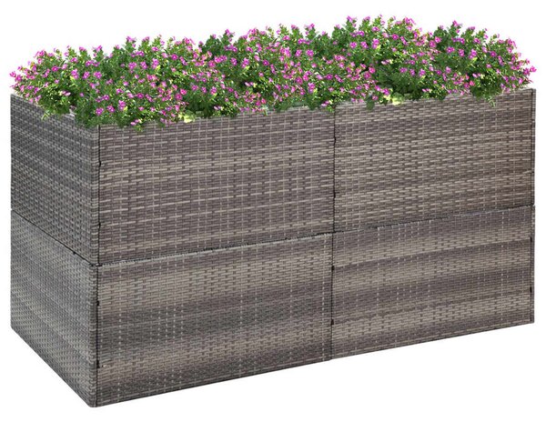 VidaXL szürke polyrattan kerti ültetőláda 157x80x80 cm