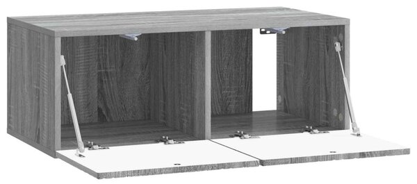 Fali TV szekrény 59,5 x 31 cm Szürke Sonoma Szerelt Fa
