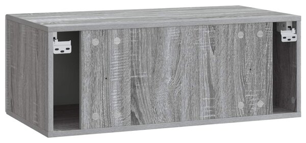 Fali TV szekrény 59,5 x 31 cm Szürke Sonoma Szerelt Fa