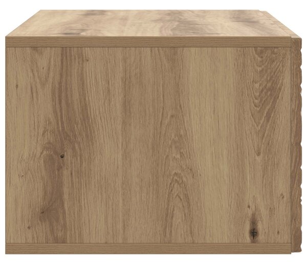 Fali TV szekrény 59,5 x 31 cm Kézműves Tölgy Szerelt Fa