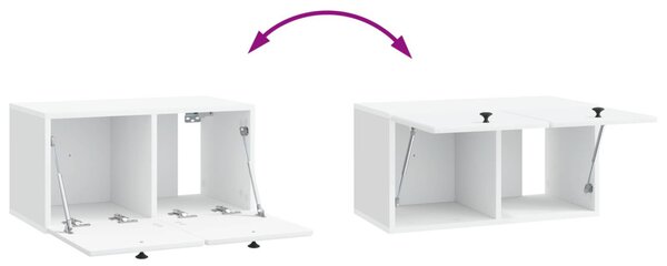 Fali TV szekrény 59,5 x 31 x 30 cm Fehér Szerelt Fa