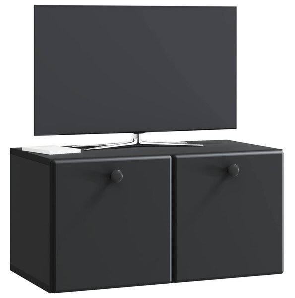 Fali TV szekrény 59,5 x 31 x 30 cm Fekete Szerelt Fa