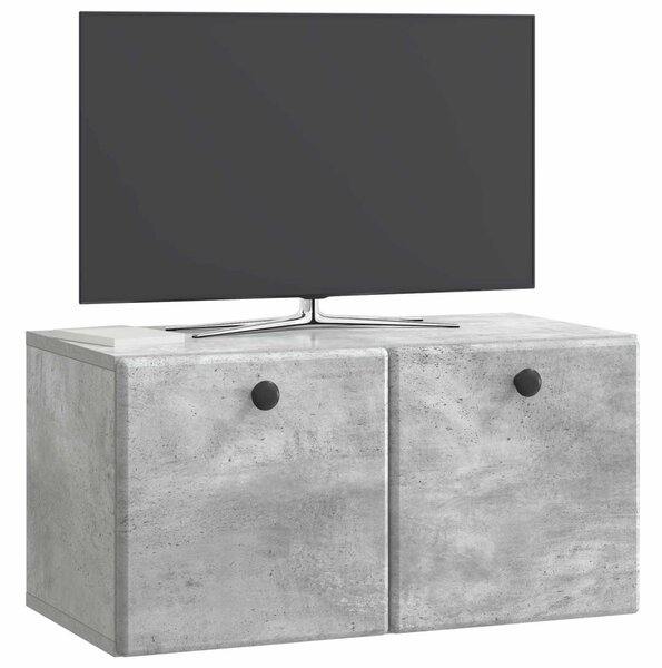 Fali TV szekrény 59,5 x 31 x 30 cm Betonszürke Szerelt Fa